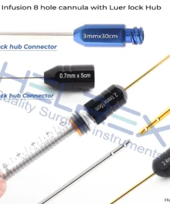 Liposuction infusion 8 hole cannula with Luer lock Hub