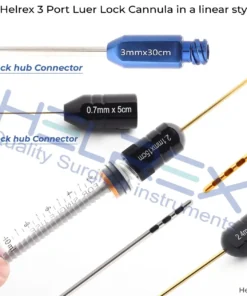 Liposuction 3 Port Luer Lock Cannula in a linear style