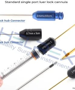 Single port luer lock cannula