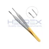 Brown-Adson 12.0 cm, cross serrated, Brown teeth, TC 15.0 cm