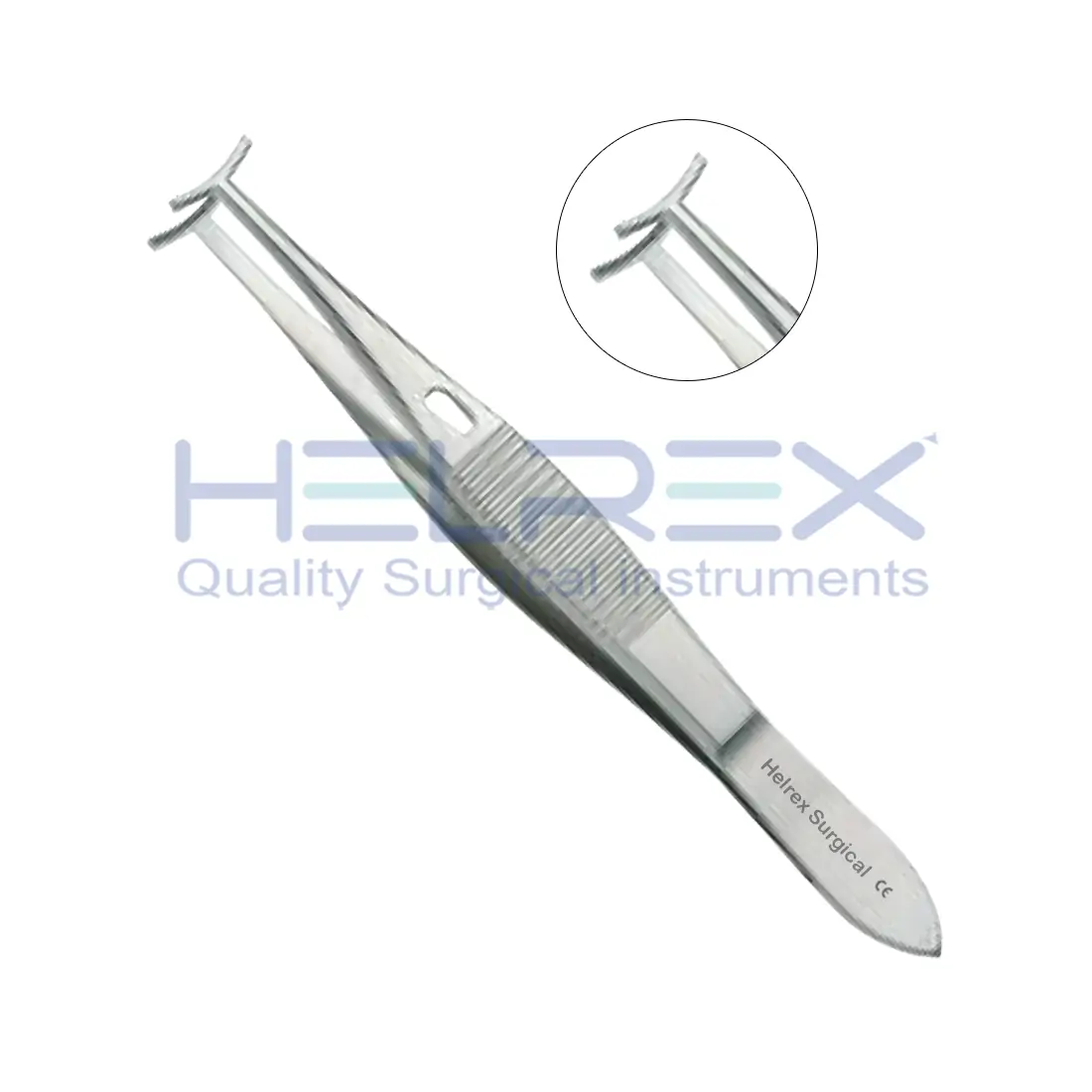 Green Fixation Forceps 10.0 cm, 5 mm Tip,