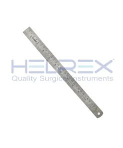 Ruler graduated in mm and inches