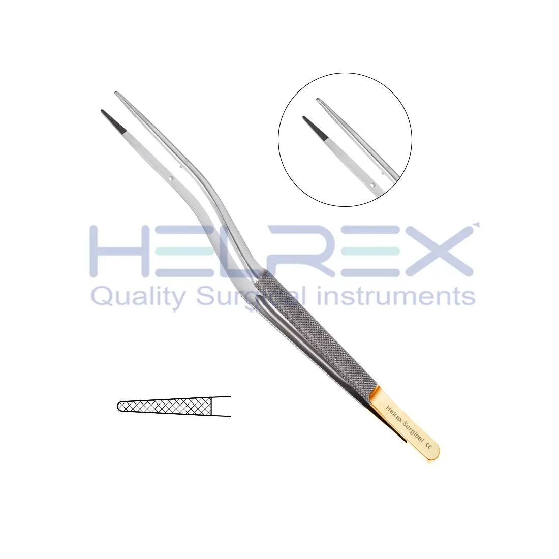 Tebbetts™ Bayonet Onyx Forceps, 7″ (18cm), 7000 Jaw